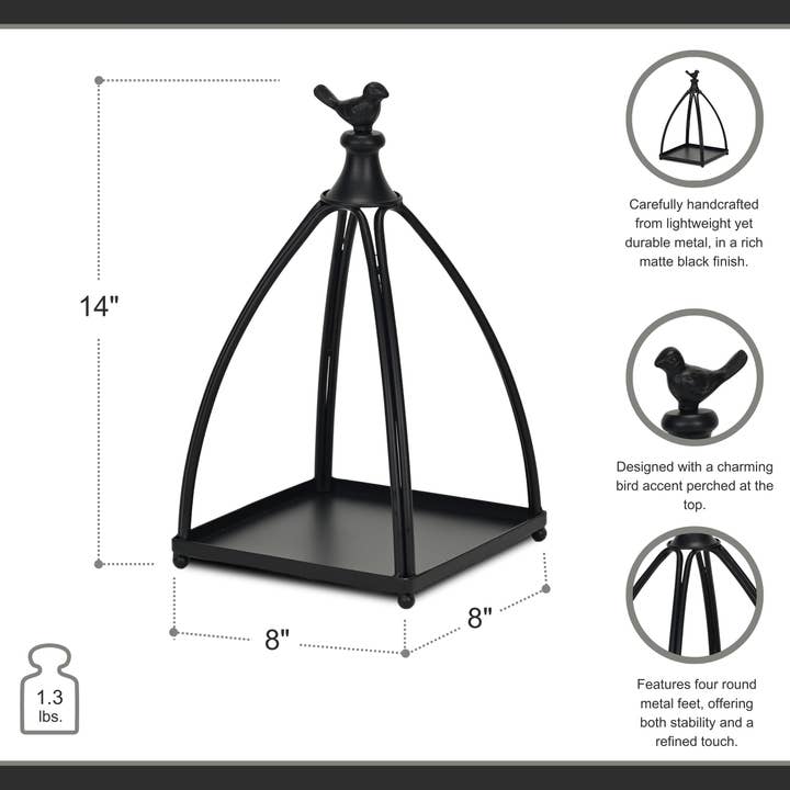 Cheungs Home Decor - Wholesale Lantern - Veldra Curved Mini Table Lantern & Bird Accent11