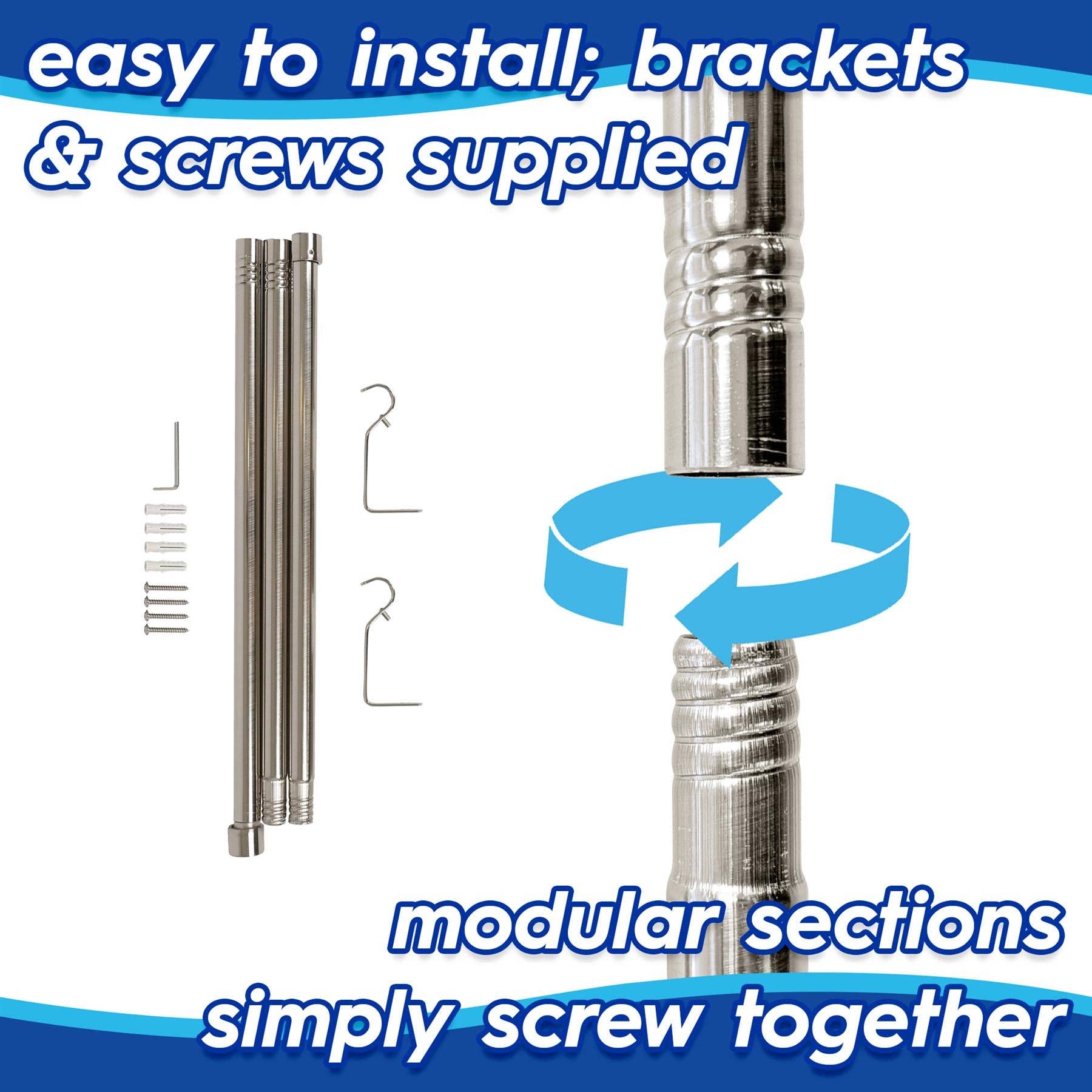 Rinkit Ltd - Wholesale Curtain Rod - Extendable Metal Curtain Pole Kit - 83 to 120cm11