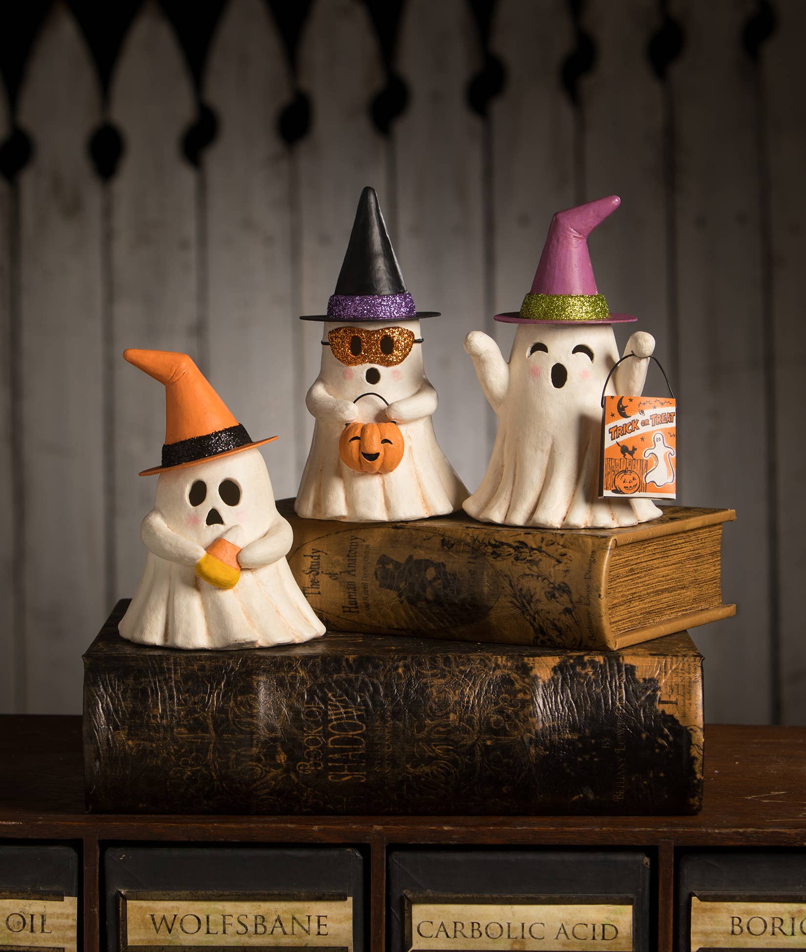Bethany Lowe Designs - Wholesale Decorative Figurine - Witchy Ghost With Treat Bag3