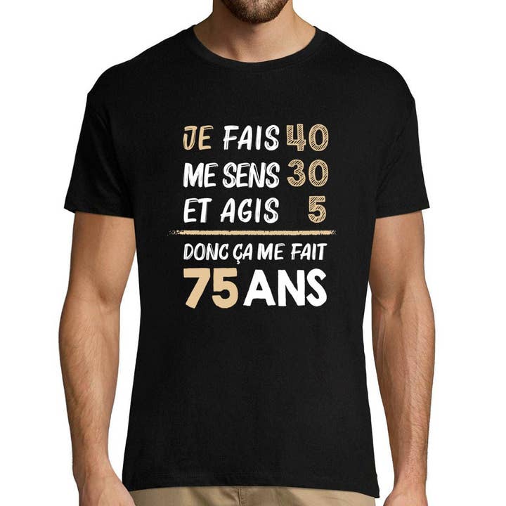 Humor 75th Birthday Men's T-Shirt for wholesale by Planetee
