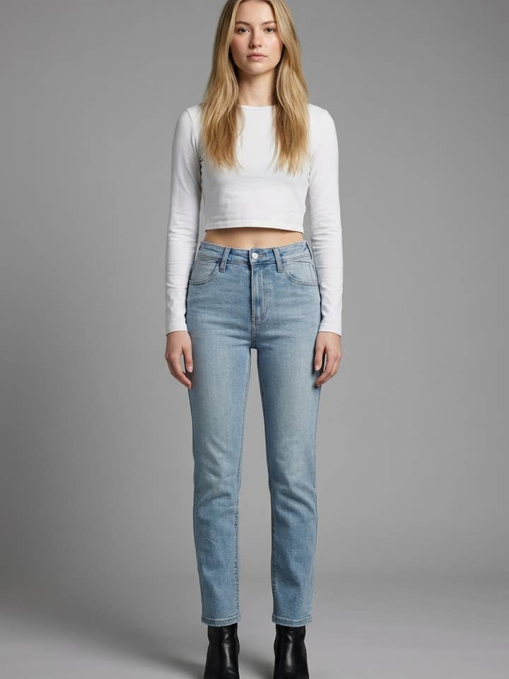 HØJHUS SLANKE LIGE JEANS for engroshandel hos ARTEMIS VINTAGE