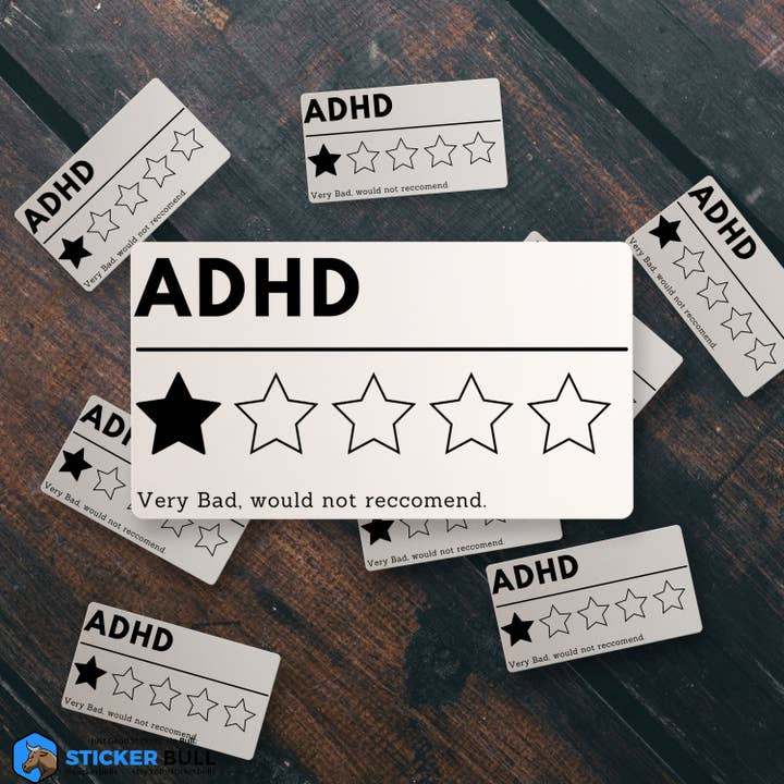 Sticker Bull - Wholesale Sticker - ADHD Would Not Recommend Sticker, Vinyl Stickers, Meme Sticker, Meme, Funny Sticker, Bumper Sticker Funny, Stickers, ADHD Sticker, Self Help