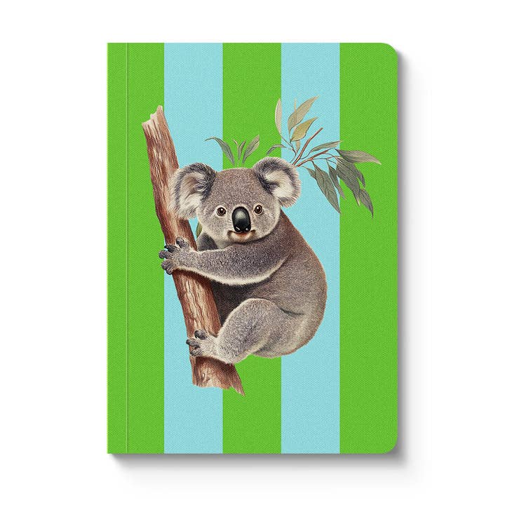 Striped Koala Paperback Notebook (A6) (12363) for wholesale by Ohh Deer UK + EU