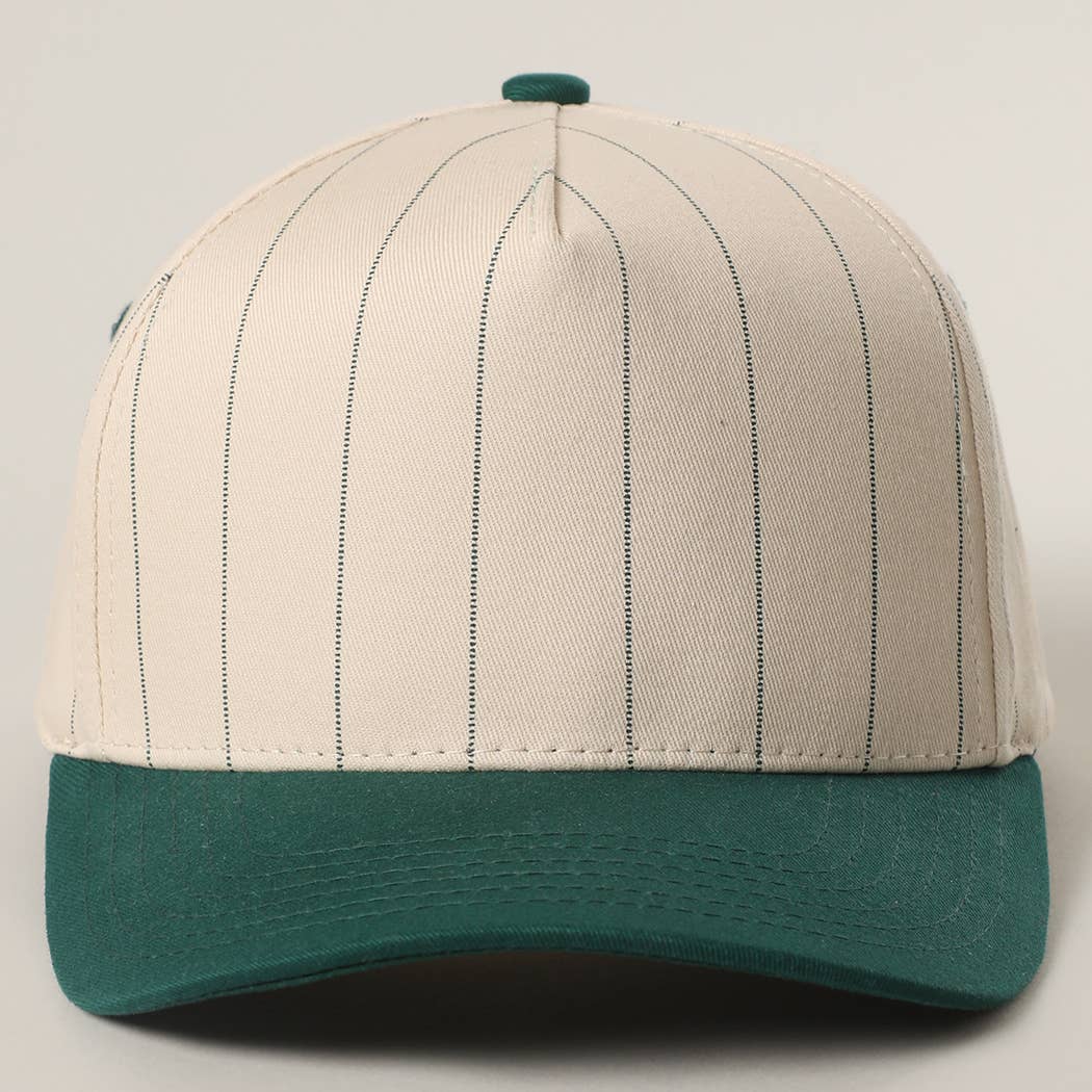 Fashion City - Wholesale Trucker Hat - Unisex - Two-Tone Pinstripe Canvas Trucker Hat3