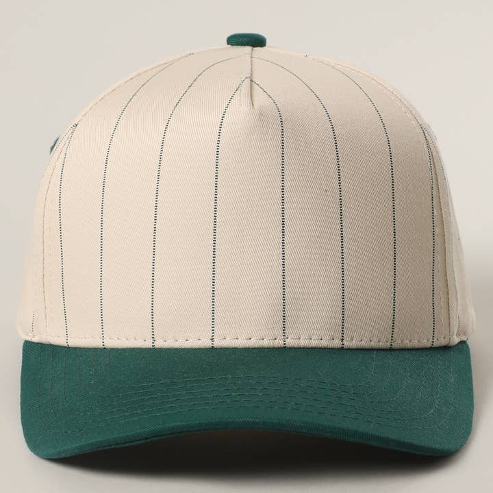 Fashion City - Wholesale Trucker Hat - Unisex - Two-Tone Pinstripe Canvas Trucker Hat3