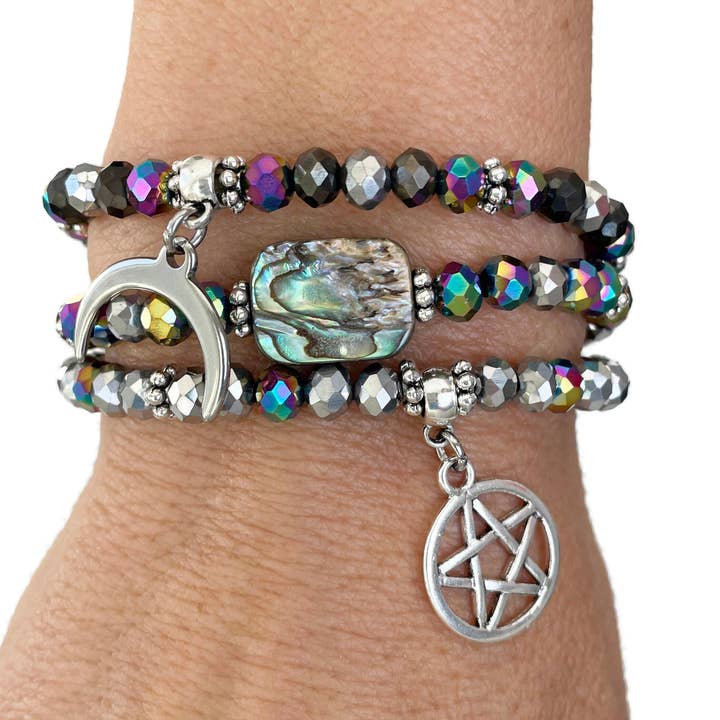 4EB Stretch glas mystiska färger Charm armband för wholesale av Sea Ranch Jewelry