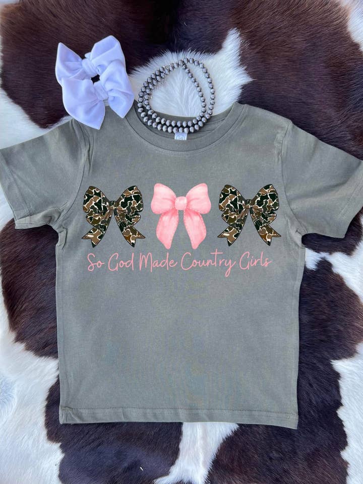 Buckin Baby Wholesale - Wholesale Screen Printed T-Shirt - Kids - So God made country girlsÂ