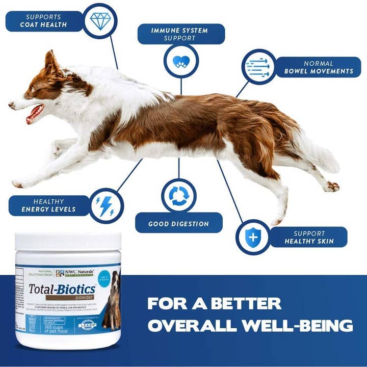 NWC Naturals® - Wholesale Pet Supplement - Cat/Dog - Total-Biotics® Powder - 8 oz 228 Grams