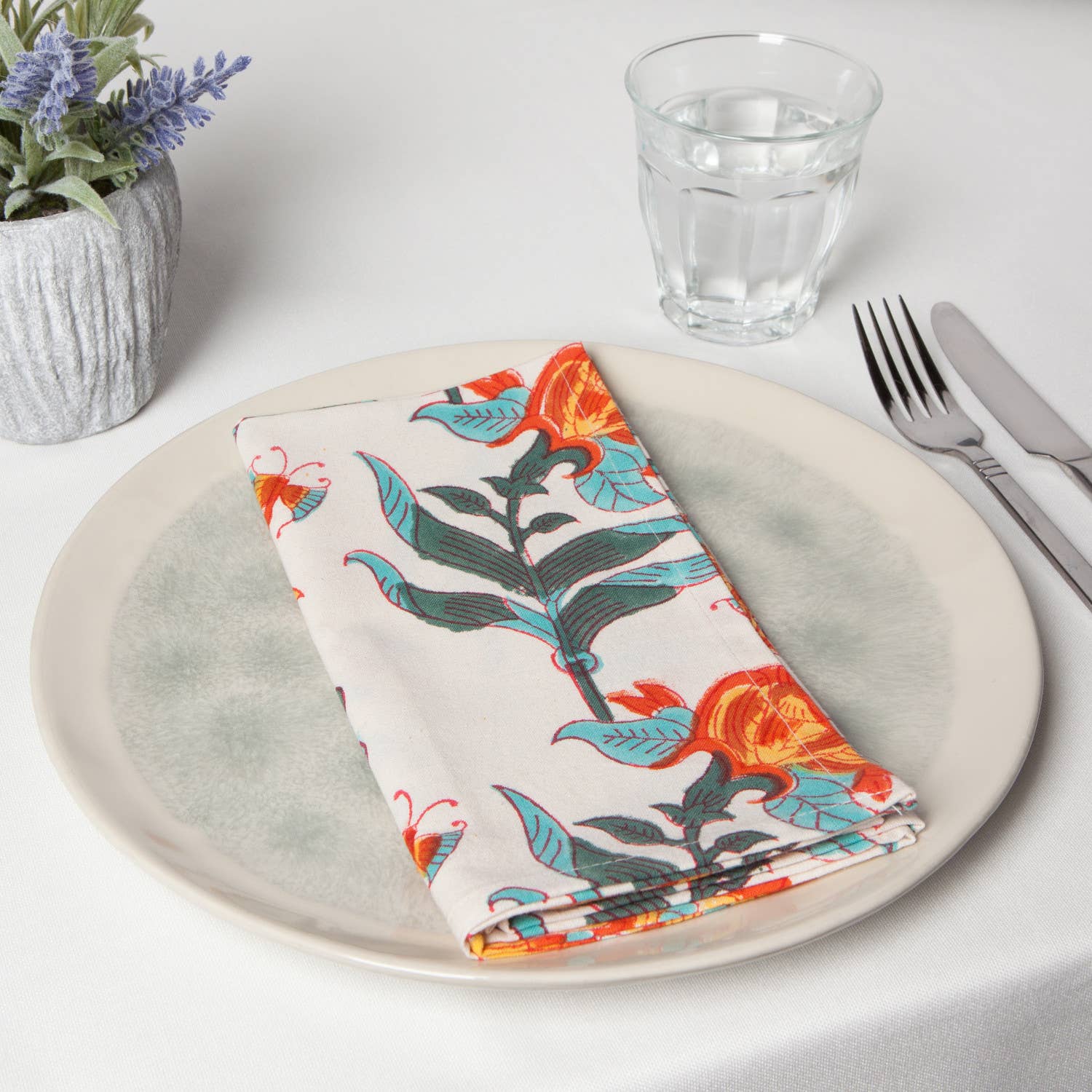 Danica Heirloom - Wholesale Dinner & Cloth Napkin - Marigold Block Print Napkins Set of 41