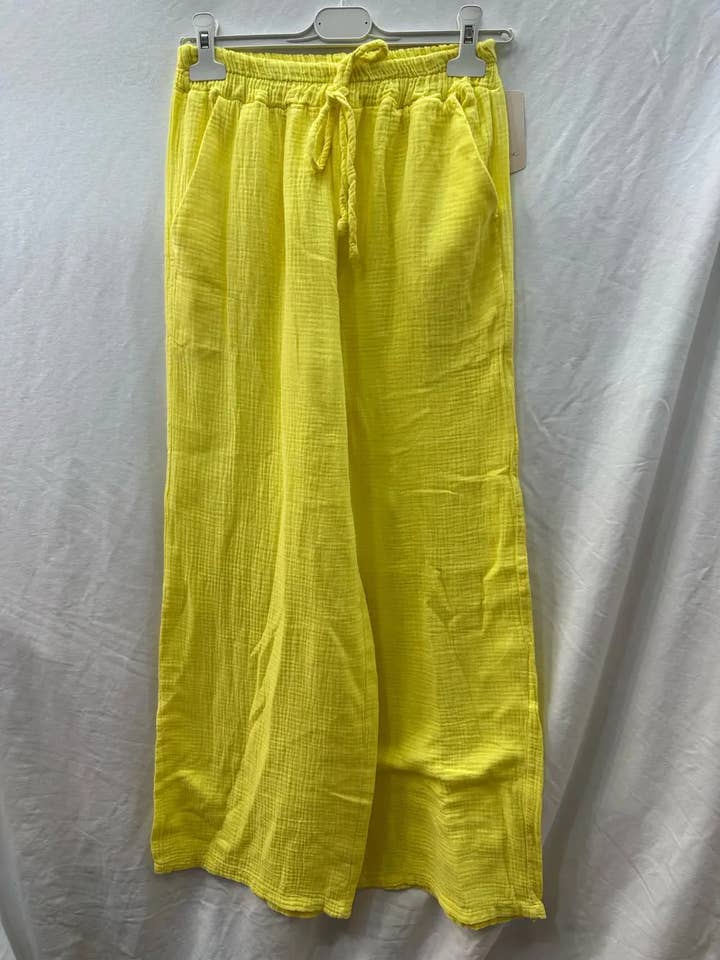 Mimi & Gogo - Wholesale Pants - Women's - Cotton gauze pants with pockets @5375_PGazePoches20