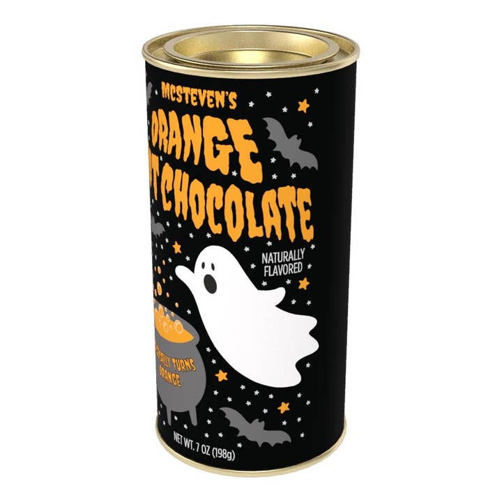 McSteven's - Wholesale Hot Cocoa Mix/Kit - Halloween Ghost Orange Colorful Hot Chocolate (7oz Tins)11