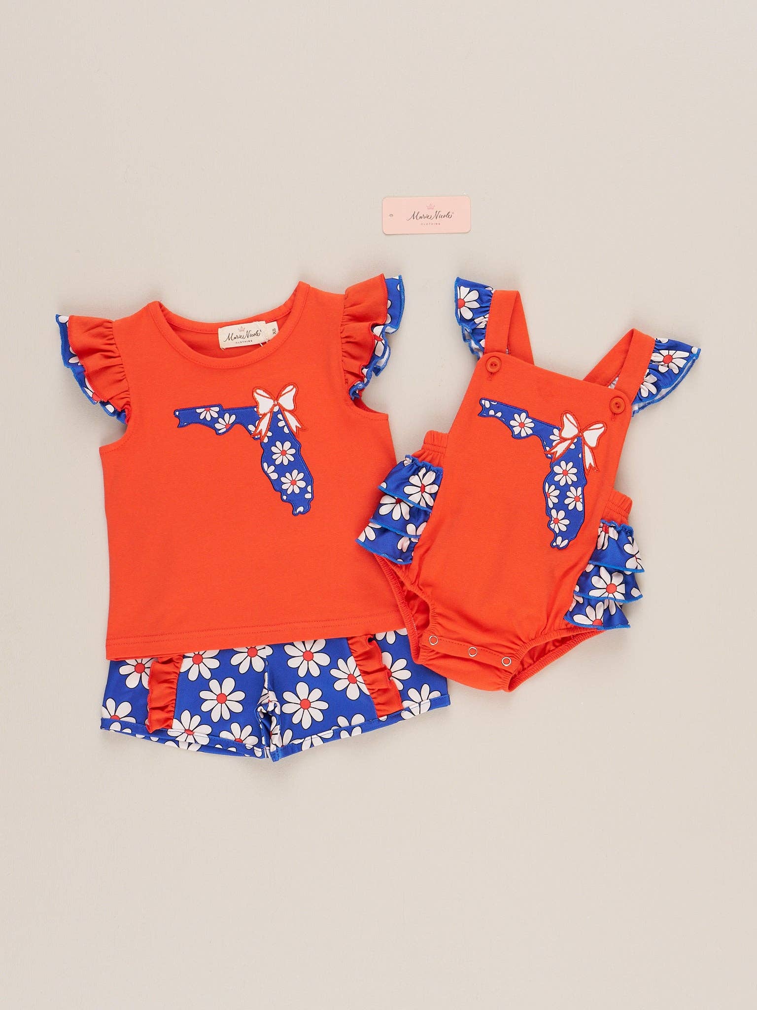 Marie Nicole Clothing - Wholesale Bodysuit (Non-Footed) - Baby - Florida Embroidered Floral Ruffle Bubble2