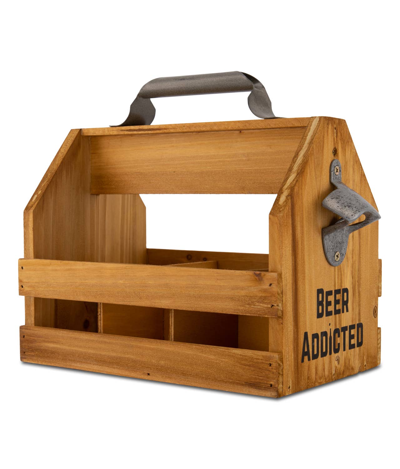 BeerAddicted - Wholesale Beer/Wine Caddy - Wooden Caddy for 6 Beer Bottles1