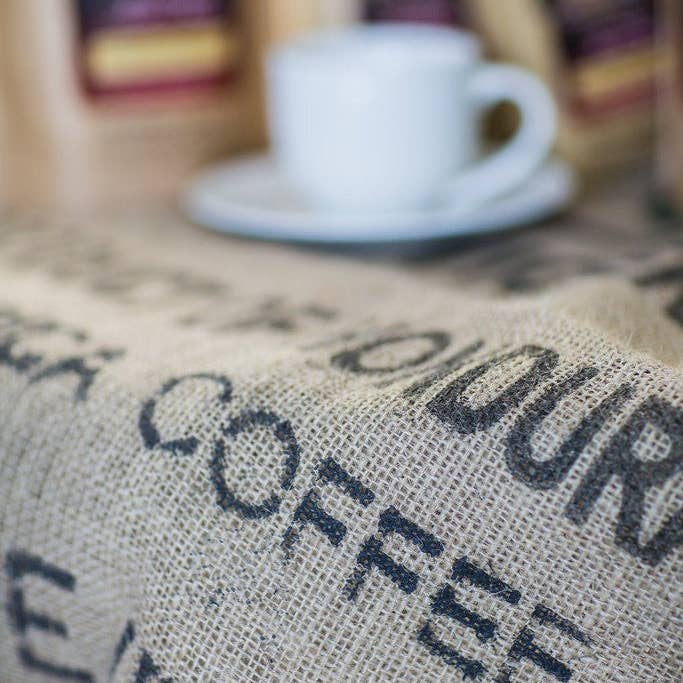 Coffee Burlap Sacks for wholesale by Mobjack Coffee Roasters