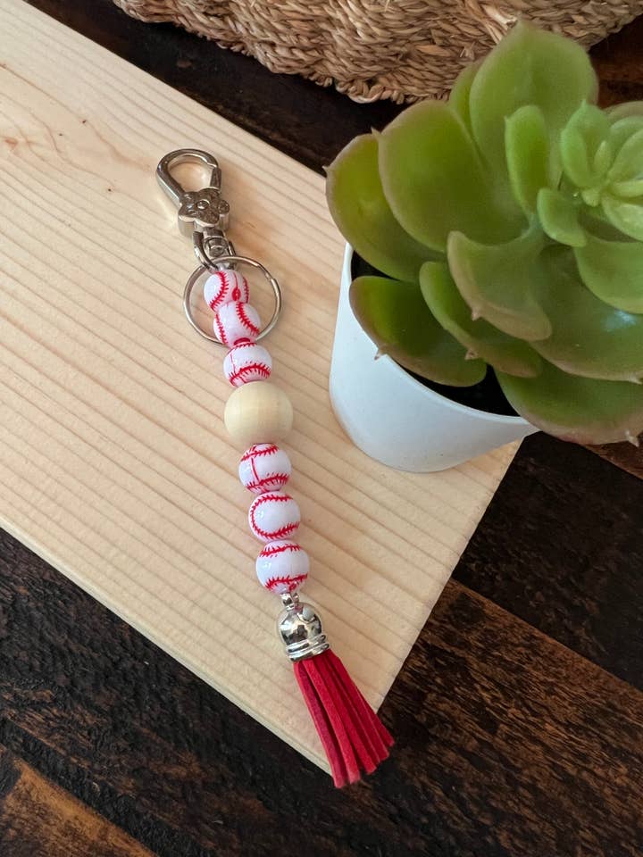 llavero borla de béisbol para venta al por mayor de Suchfungoods