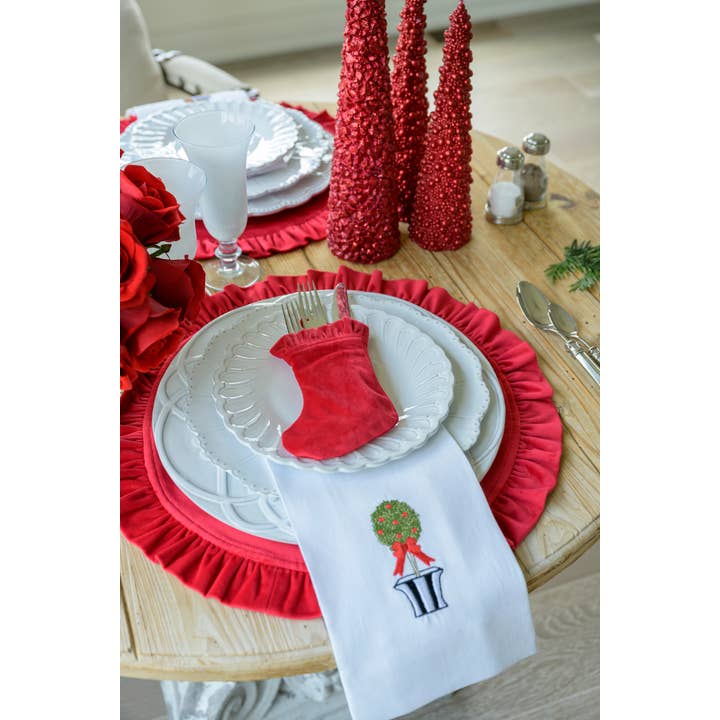 Arte Italica & Crown Linen Designs - Wholesale Tea Towel - Holiday Topiary Towel - New Christmas/Holiday2