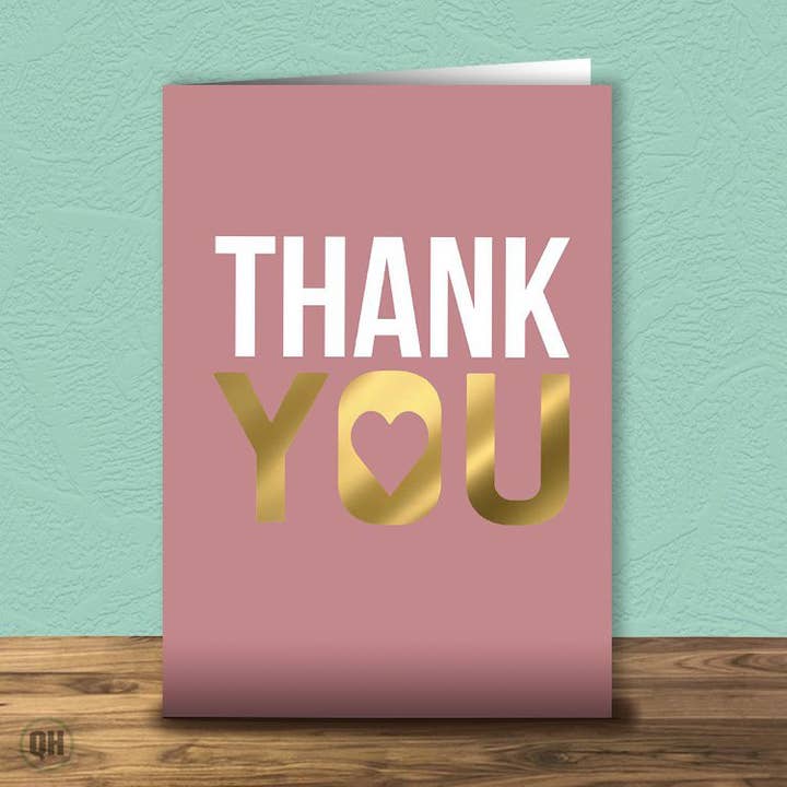 Thank You Foiled Card for wholesale by Quitting Hollywood