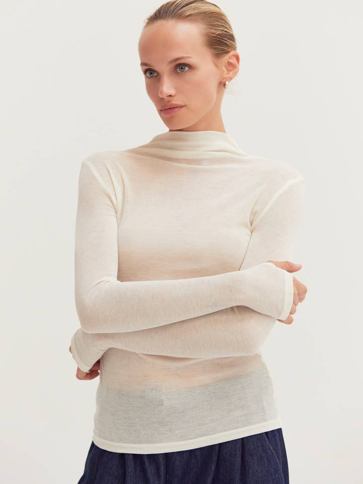 CT9059 - Claire Long Sleeve Mock Neck Top for wholesale by Crescent