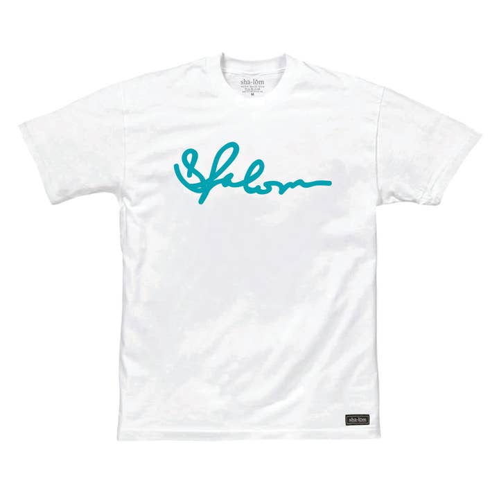 T-SHIRT SCRIPT BLANC pour la vente par Shalom Clothing