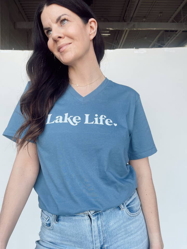 Lake Life Classic V-Neck Tee for wholesale by Kiloh + Co.