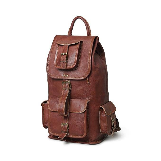 Tuzech Leather - Wholesale Backpack - Unisex - 16" Leather Travel Backpack Laptop Bag for Men & Women2