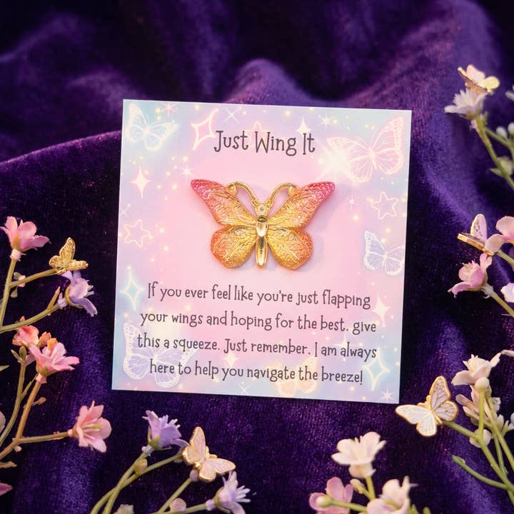 Butterfly Pocket Hug Emotional Support Card Keepsake Token for wholesale by Pocket Hugs Co