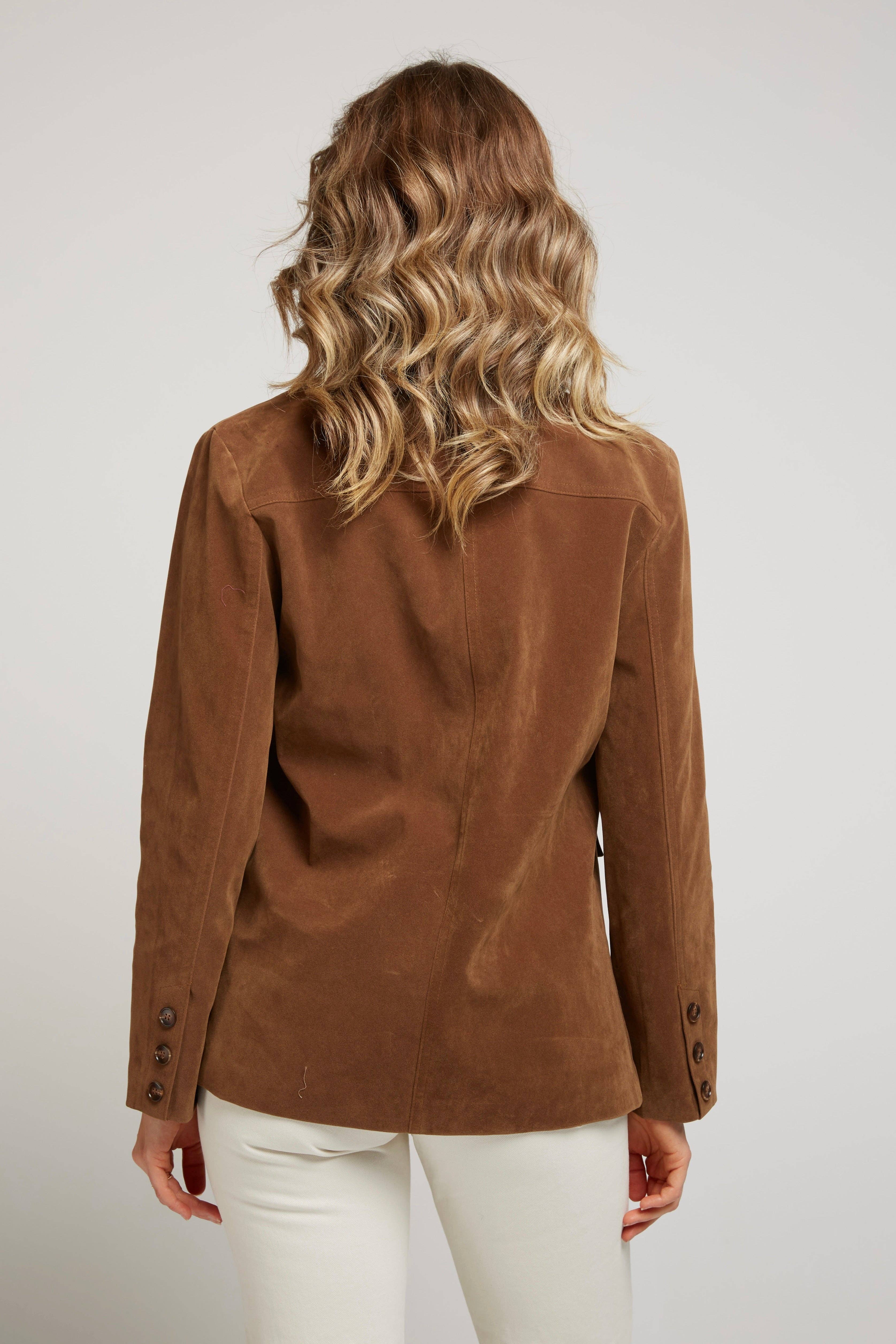Andy & Lucy - Wholesale Jacket - Women's - WHITNEY - Blazer jacket with aged leather effect6