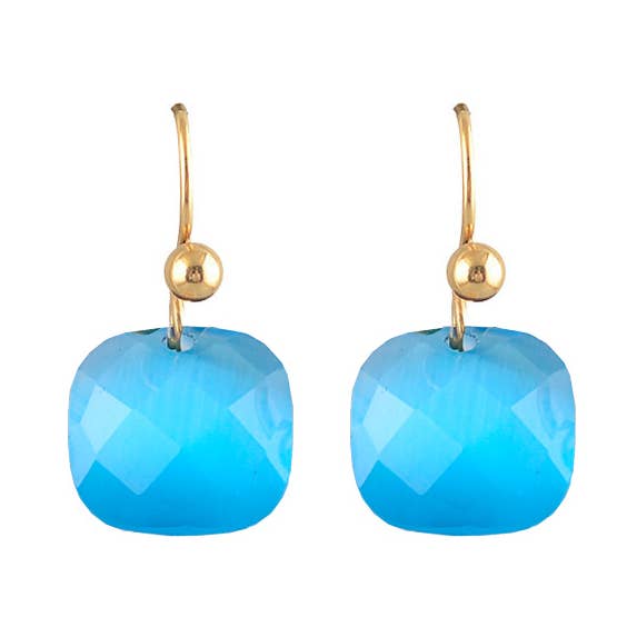 Faceted Natural Stone Earring in Turquoise for wholesale by White Leaf