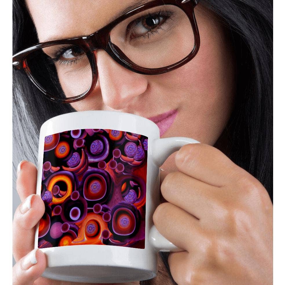 3dRose – wholesale Coffee mug – 3dRose, Surreal wood cells in hues of purple and orange, Mug9