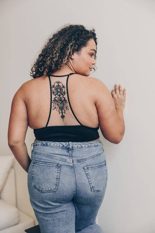 Tattoo Bralette - Black for wholesale on Faire2