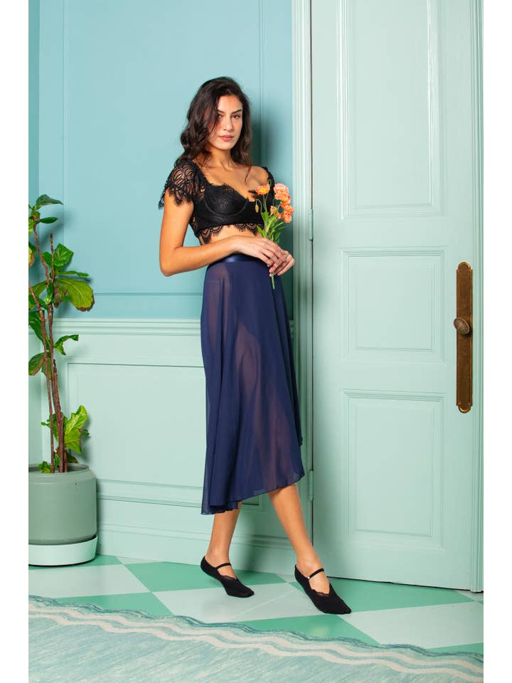 Svart Arebesk greppstrumpor med spets och pärldekoration för wholesale på Faire2