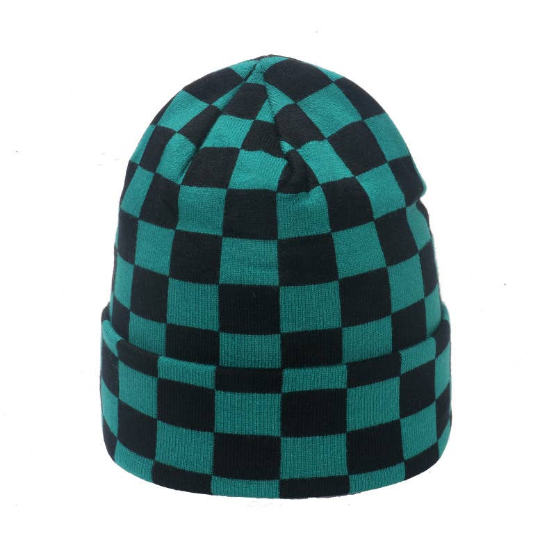 Comely Fashion - Wholesale Beanie - Women's - Checked Plaid Pattern Knitting Beanie Hat3