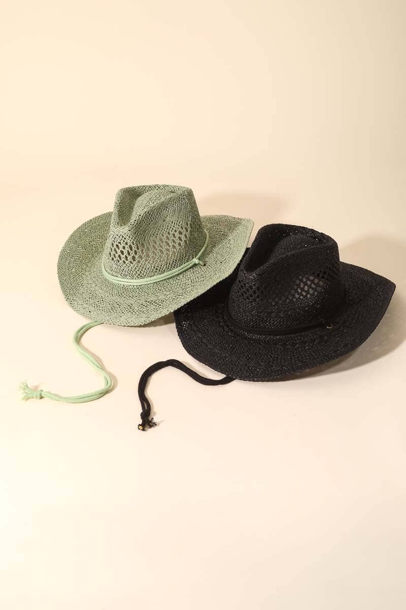 Anarchy Street – Chapéu de cowboy - Mulher por atacado – Chapéu de Cowboy Ocidental de Palha Trançada5