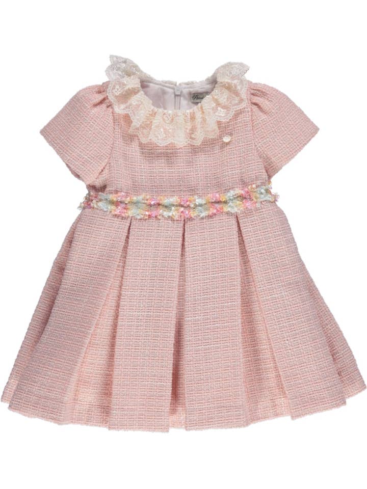 Vestido chanel rosa com franja na cinta for wholesale by Piccola Speranza