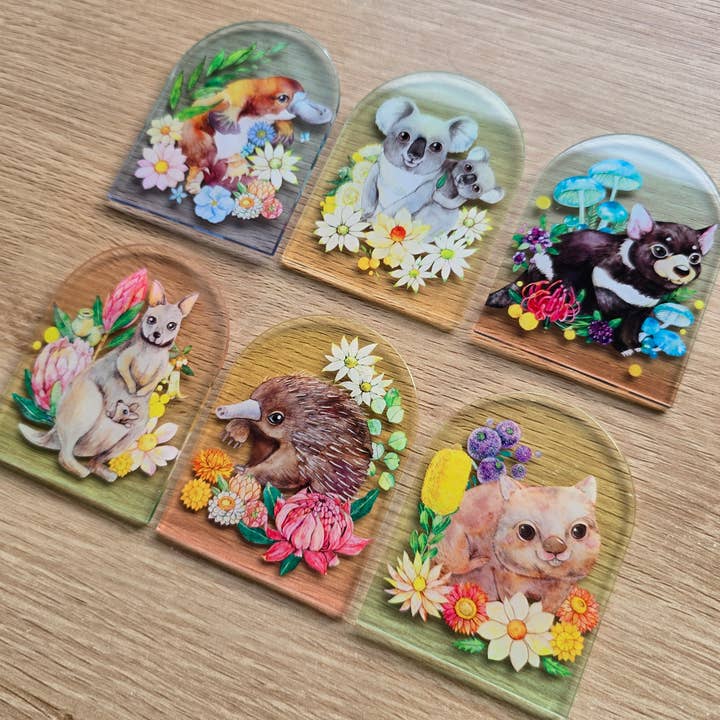 Watercolour By Cat - Wholesale Magnet - Australian Animals Echidna Magnet 4