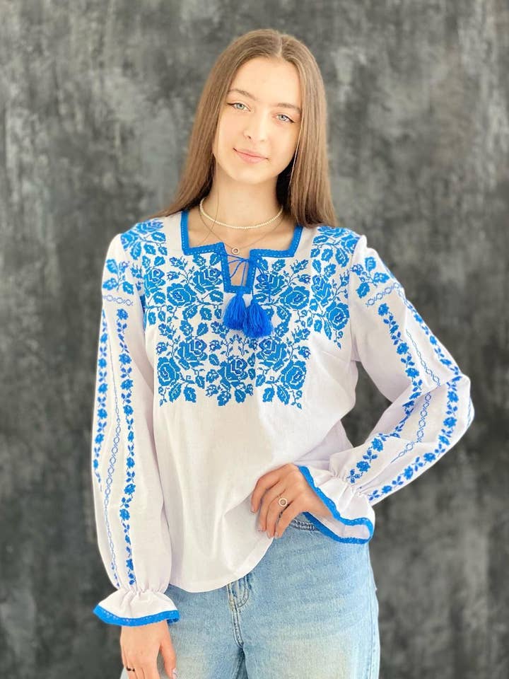 Women's Embroidered Blouse Flower Sea for wholesale by Folkmoda