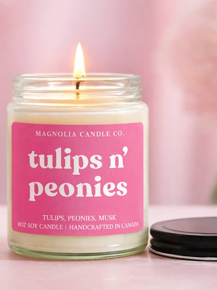 Tulips & Peonies - Summer | Spring Candle 8oz for wholesale by Magnolia Candle Company