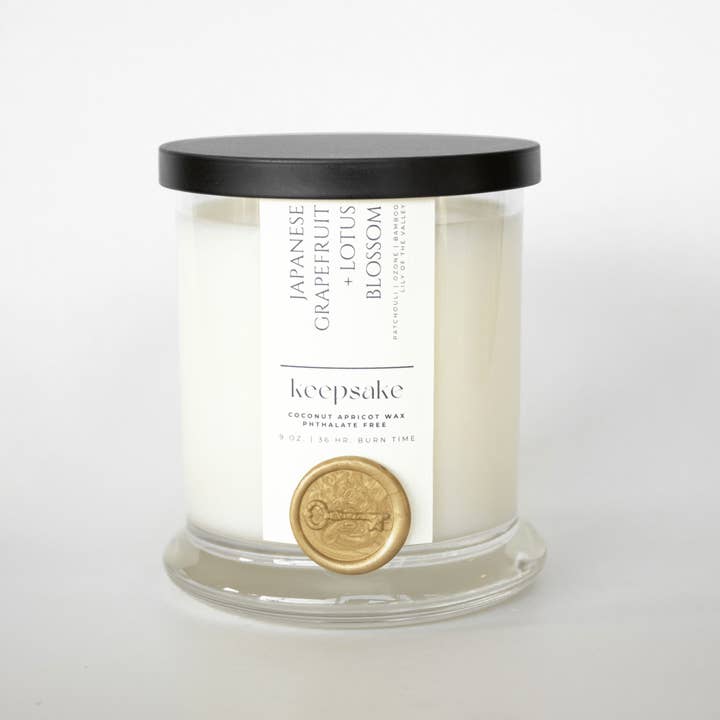 Keepsake Candle | Curated - Wholesale Jar/Filled Candle - 9 oz. Luxury Candle - Japanese Grapefruit + Lotus Blossom6