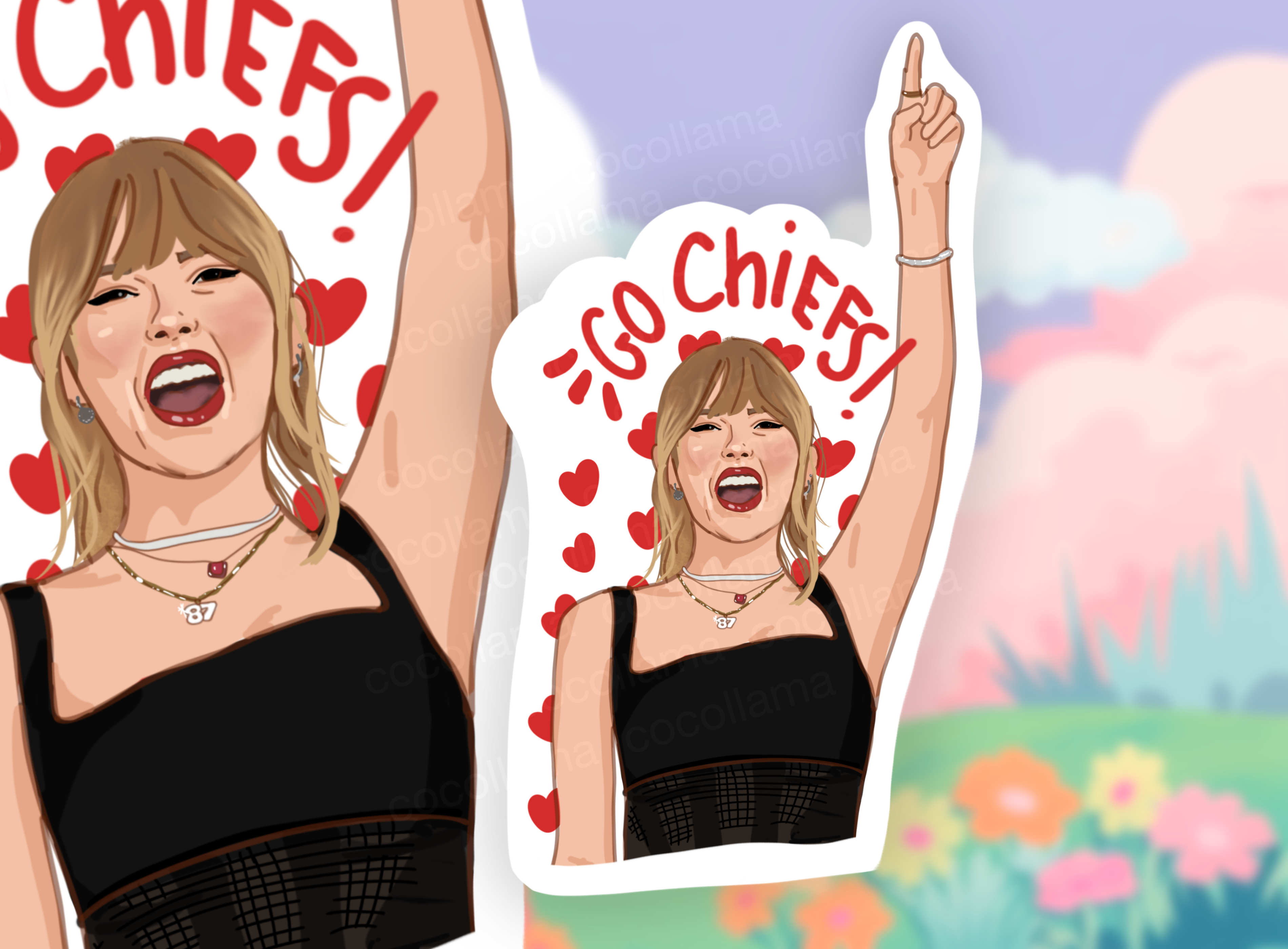 Cocollama Design - Wholesale Sticker - Taylor Swift Super Bowl Sticker, funny sticker, cheifs1