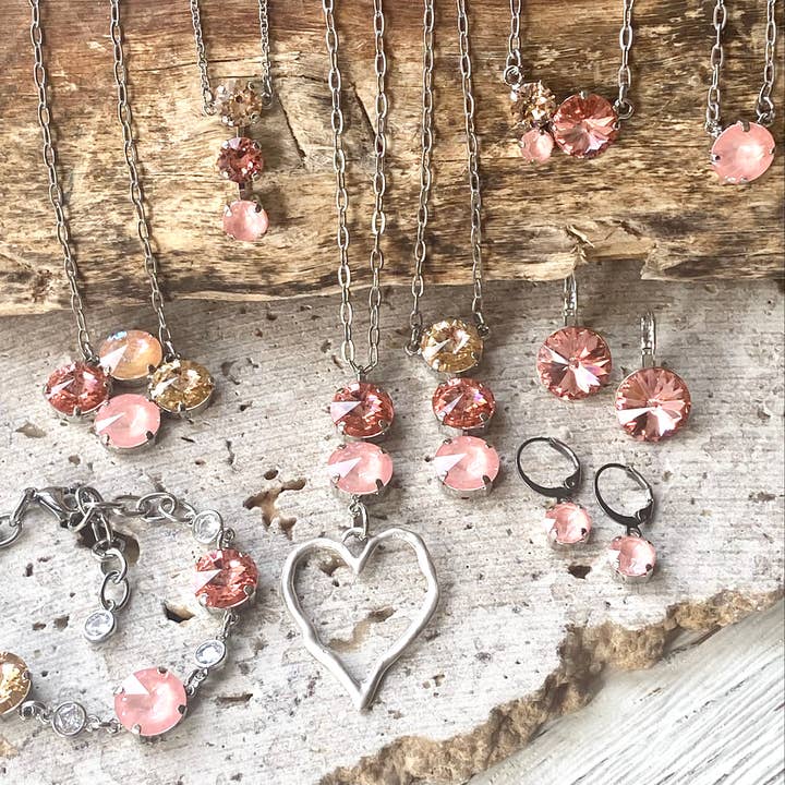 Crystal jewelry coral crush Swarovski boutique flamingo for wholesale by VB&CO Designs Handmade Jewelry