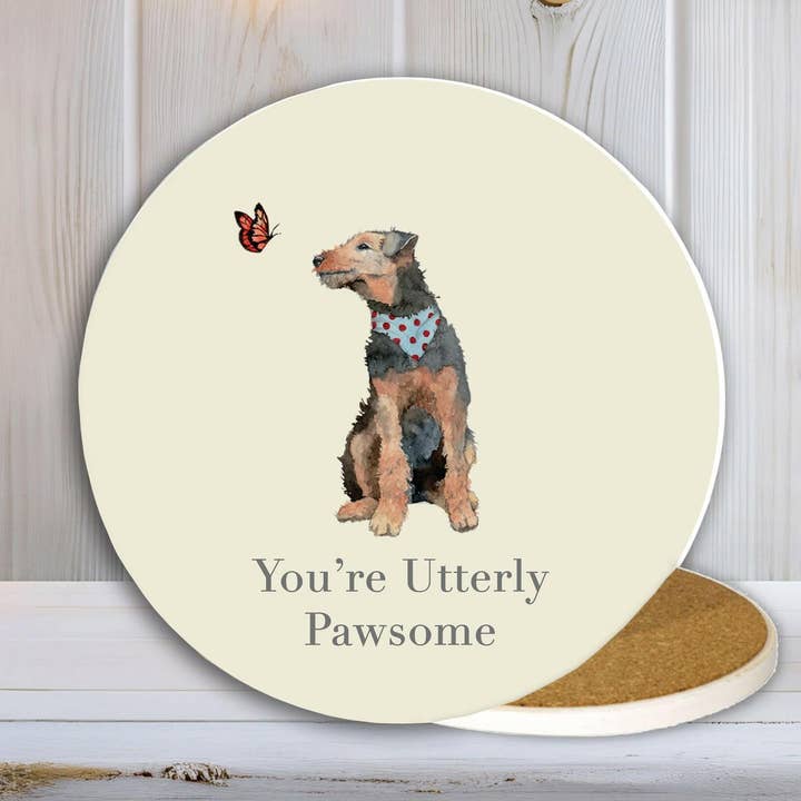 Ceramic Coaster – Cute Dog-Themed Heat-Resistant Drink Surface Protector for wholesale by Crumble & Core
