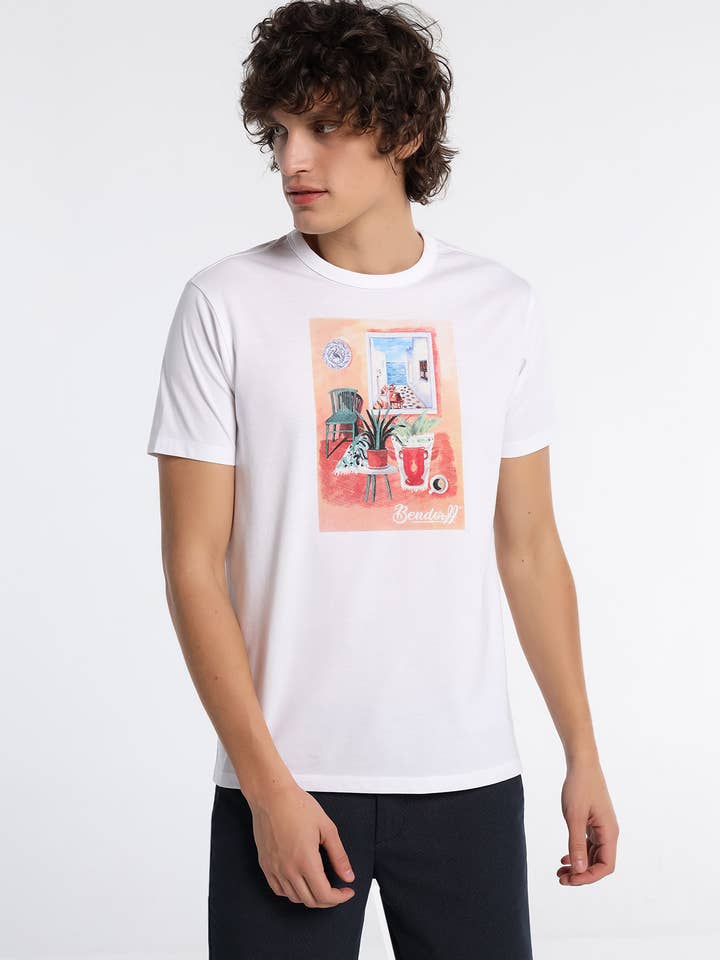 BENDORFF - Short sleeve t-shirt with chest print for wholesale by PAUSANT SHOP ONLINE
