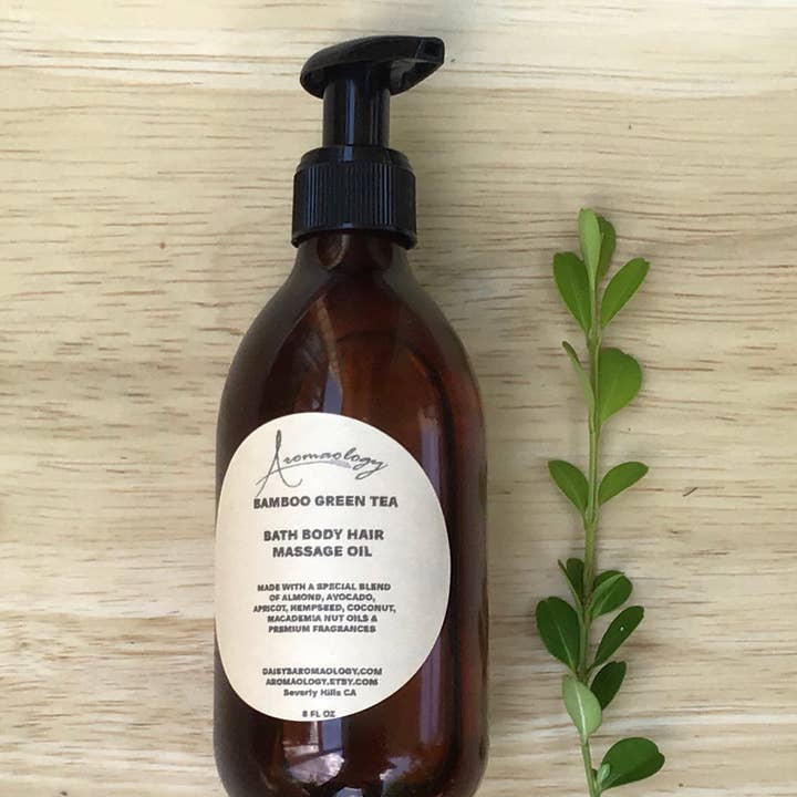 Bamboo Green Tea Scented Body Oil Spray for wholesale by Aromaology