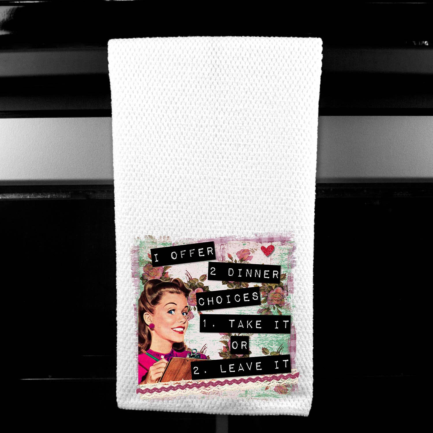 Dasha Alexander - Wholesale Tea Towel - Two Dinner Choices Microfiber Towel   0
