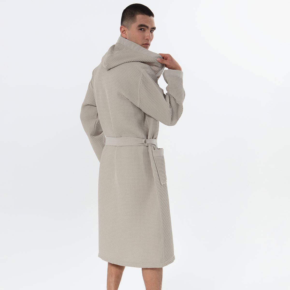 SEYANTE - Wholesale Robe - Men's - Men's Hooded Turkish Cotton Waffle Robe31