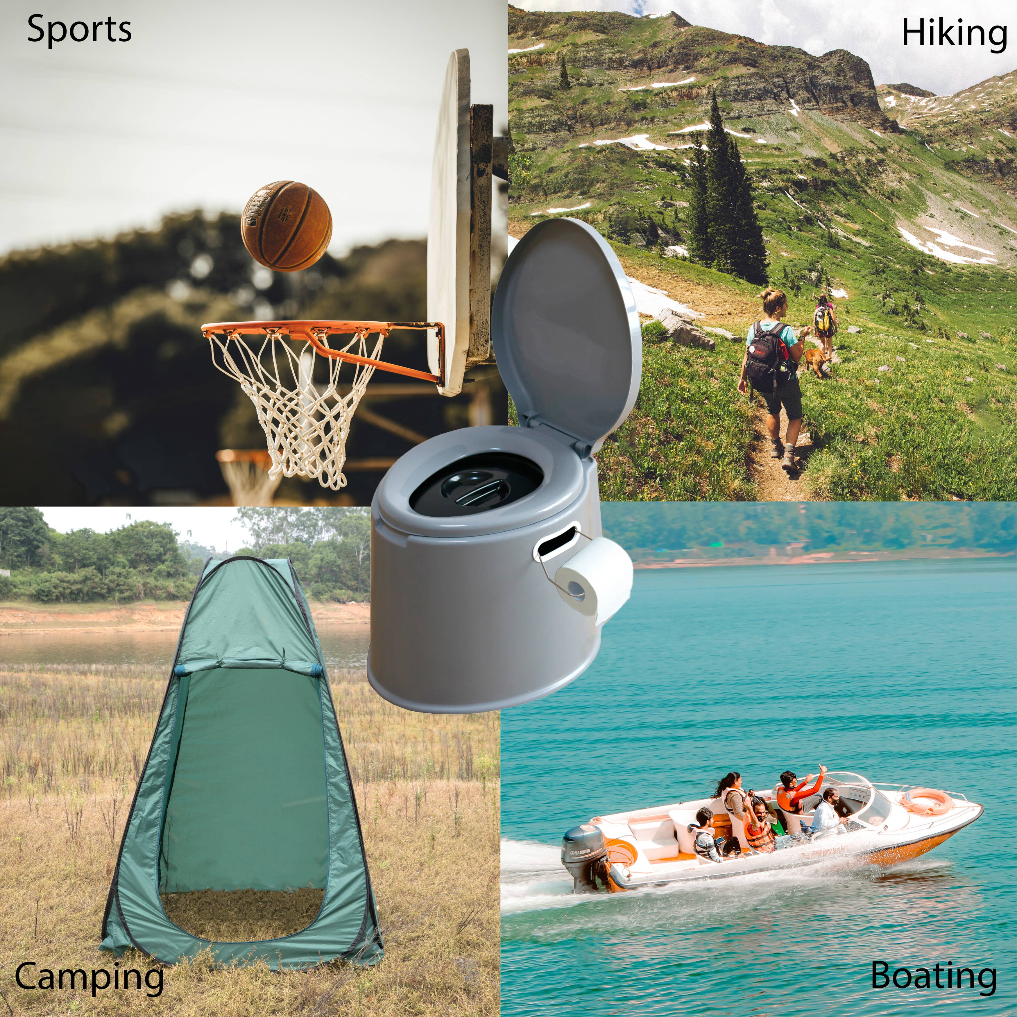 Quickway Imports - Wholesale Outdoor Ornament/Decor - Portable Travel Toilet For Camping and Hiking3