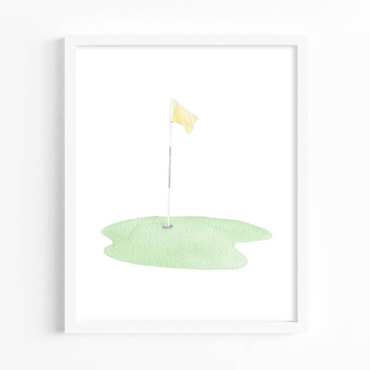 Golf Course Green Watercolor Art Print for wholesale by Korynne and Company