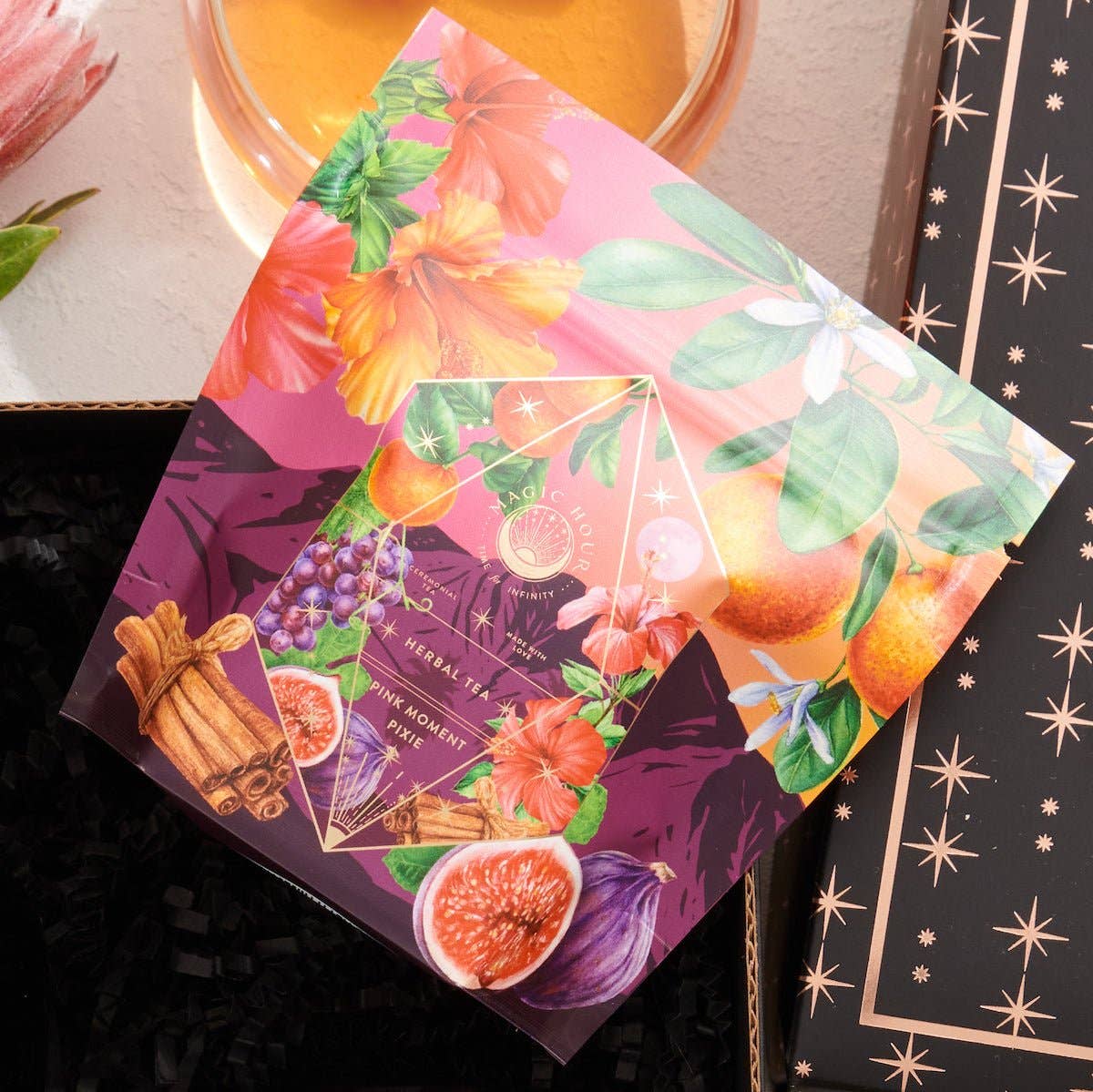 Magic Hour – wholesale Health/detox tea – Pink Moment Pixie - Hibiscus Tangerine Dream Herbal Tea3