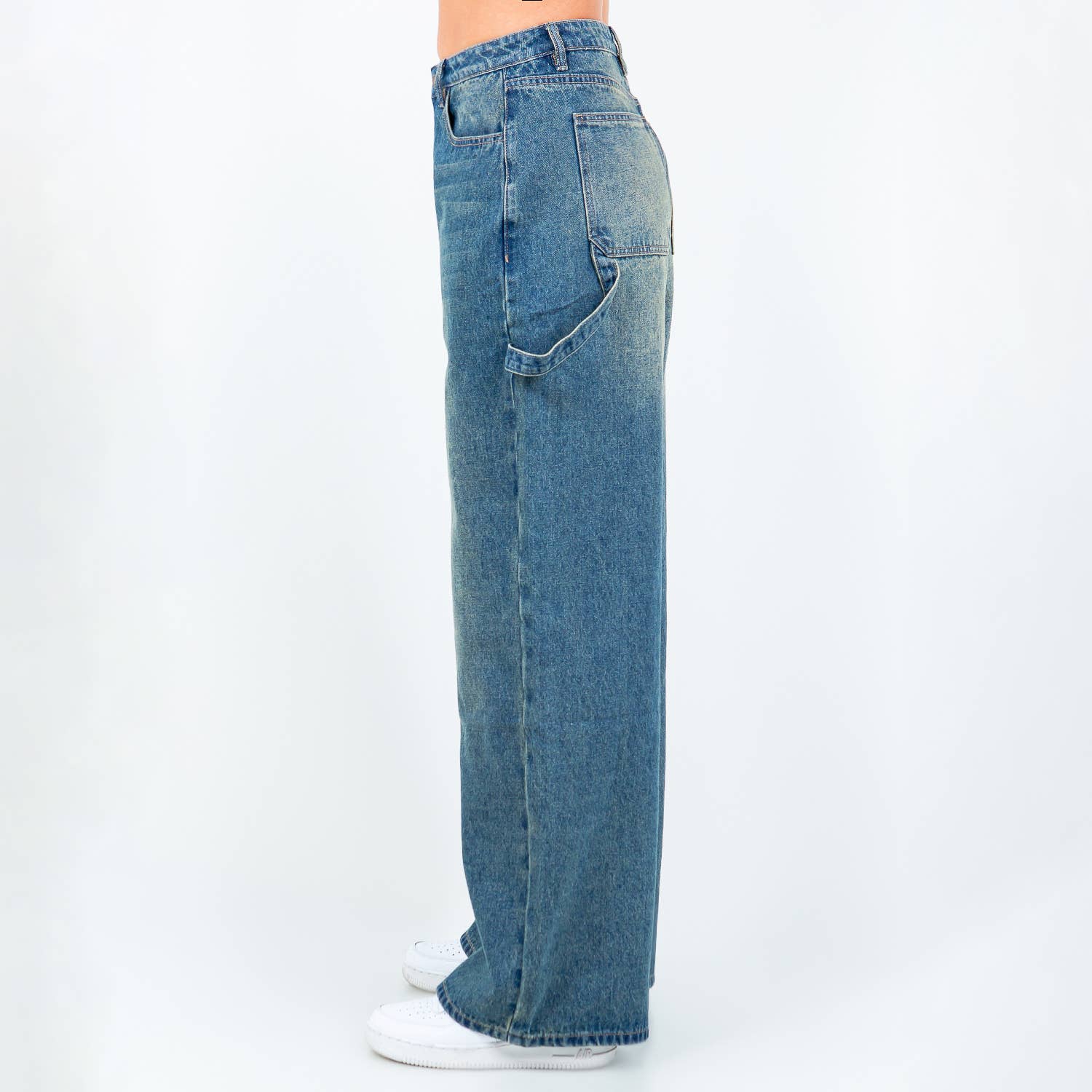American Bazi - Wholesale Jeans - Women's - WIDE LEG LIGHT WASH JEANS-RJH59721