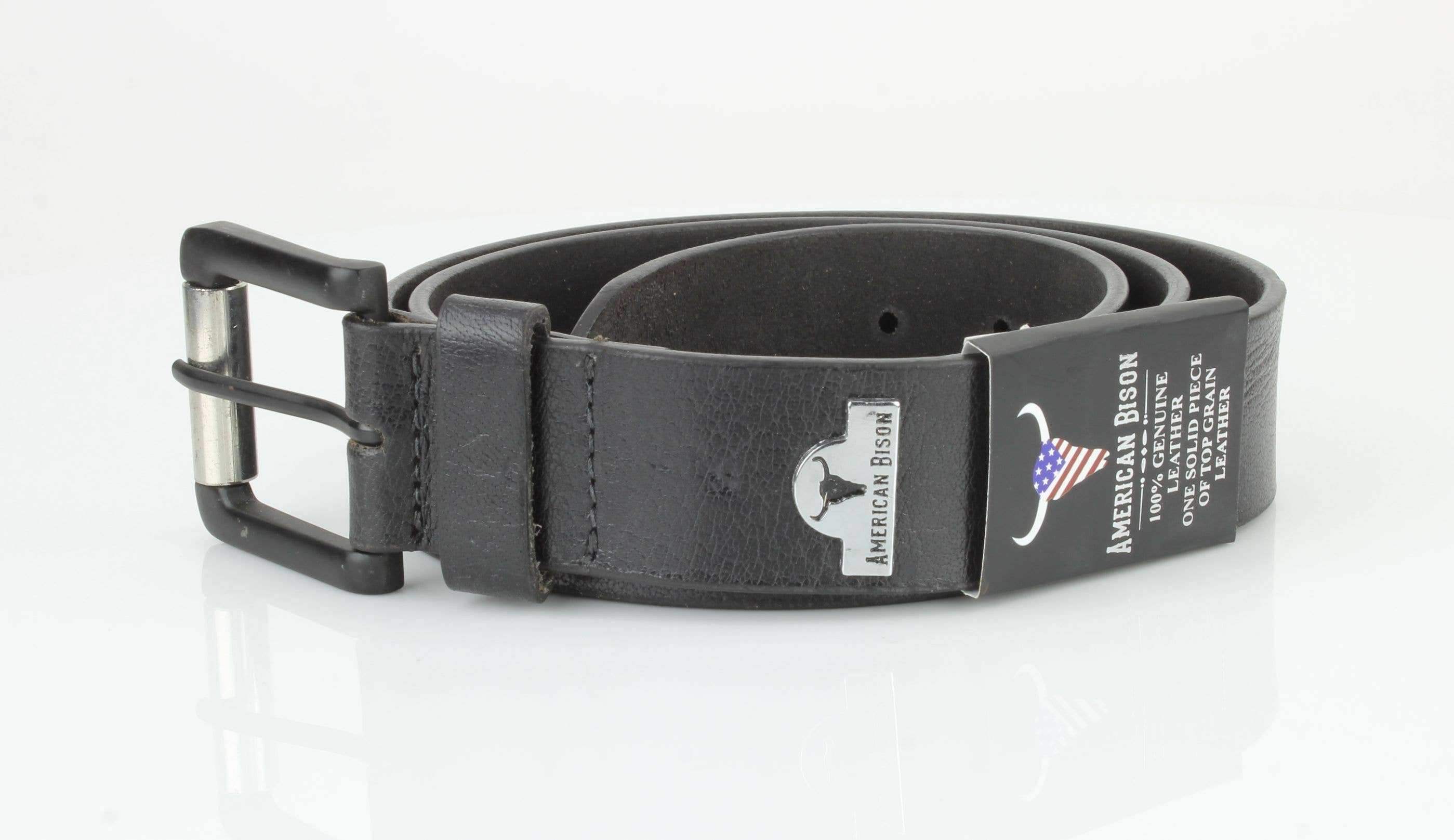 Leather Impressions Inc - Wholesale Belt - Unisex - Full Grain Leather Belt with Bison Medallion ABB 0075